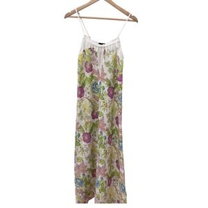 Beulah Style Maxi Dress Small White Floral Boho Tassel Strap Beach Wedding